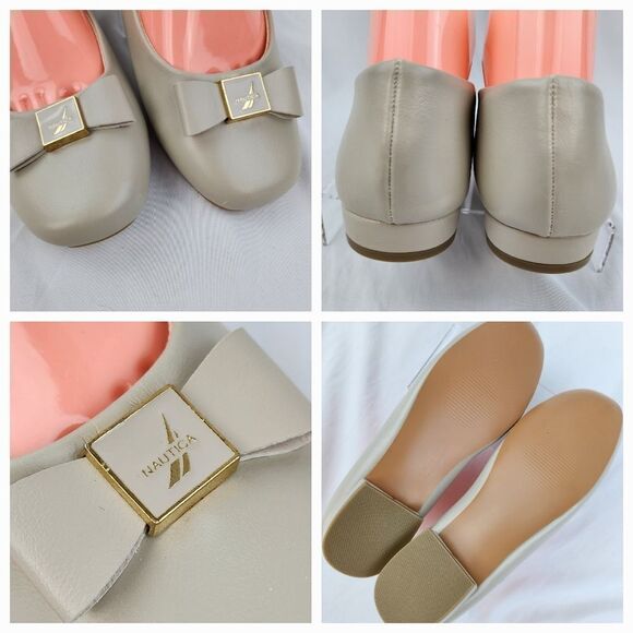 🔸️NWT Nautica "Cliona" Beige Bow Adorned Ballet Flats Size 8.5 - Picture 7 of 10